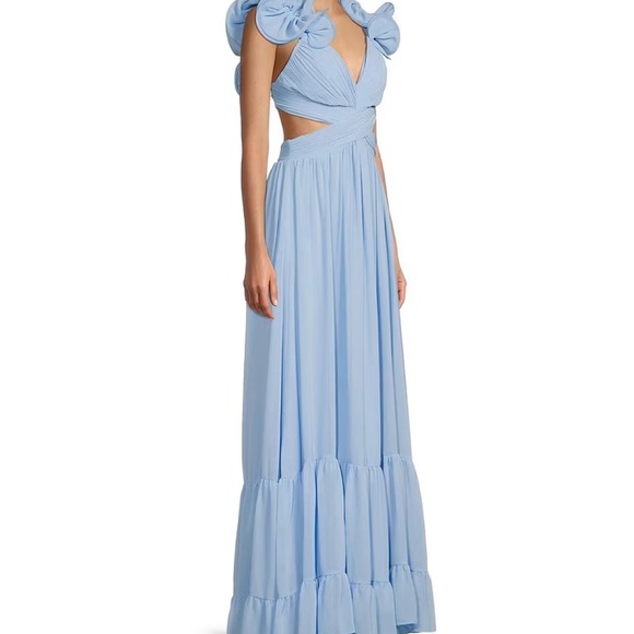 Blue Ruffle Sleeve Dress - Picture 3 of 5